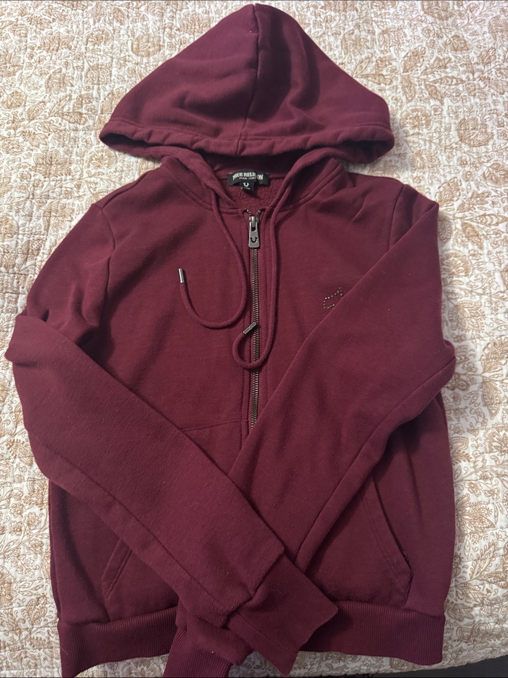 Women’s Maroon Zip-Up Hoodie Sweatshirt